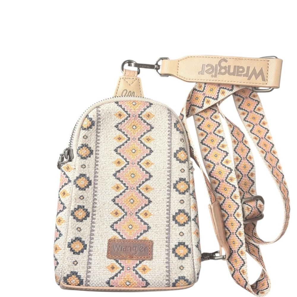 Wrangler Beige and Pink Crossbody Bag